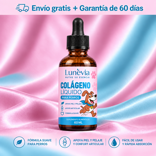 Colageno Liquido Premium para mascotas.